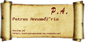 Petres Annamária névjegykártya